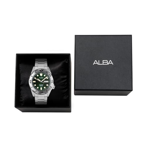 Image of Alba Mens AL4371X1 Green Patterned Dial Mechanical Analog Watch