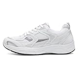 XL Womens White & Silver Lace Up Trainer - Size 5 UK - White