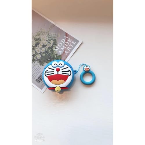Image of Dezet Cute Soft Silicone Pouh Case for Airpods Pro GEN-2 (2022) � 3D Cartoon Animal Character Cover with Keychain Ring, Shockproof & Dustproof Protective Case for Kids & Girls (DOREMOON)