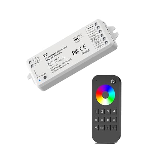 Variateur LED VP 4 canaux PWM 12V 24V avec télécommande RT9 pour ruban RGBW