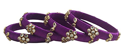 Snehas Store Silk Thread Bangles Set for Women and Girls (purple color) (2.6) (B095C44FB5) Amazon Price History, Amazon Price Tracker