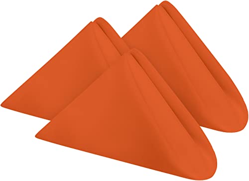 Utopia Home [12 Stück, orange] Stoffservietten, 43,2 x 43,2 cm, 100% Polyester-Servietten mit gesäumten Kanten, waschbare Servietten, ideal für Partys, Hochzeiten und Abendessen Cover