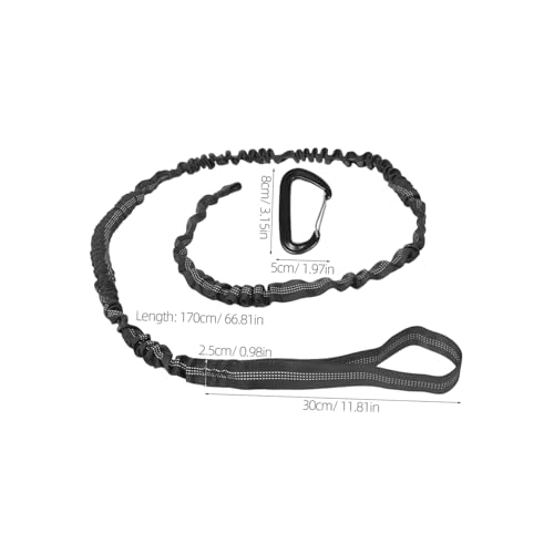 Cuerda de remolque para bicicleta elástica, correa de tracción negra para tándem 2