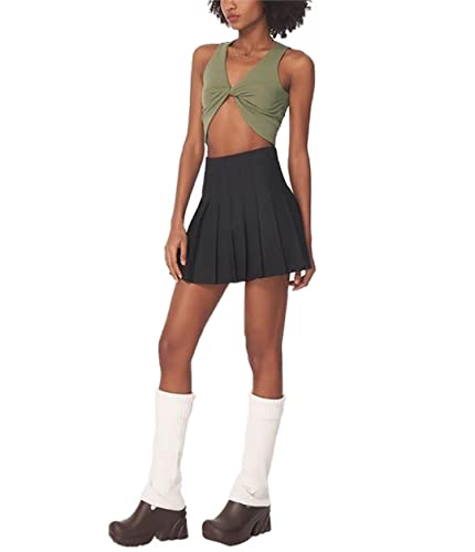 Pleated Mini Skirt High Waisted Tennis Skirts Skorts for Women Girls School Uniform Dress Cheer Skirt with Shorts,2T-4XL3