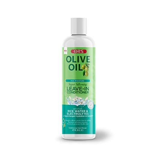 ORS Olive Oil Max MoistureLeave-In Conditioner with Rice Water and Electrolytes for Supercharged Hair Hydration, (16.0 oz), Pack of 1