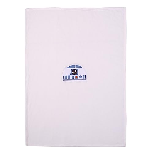 Image of NoJo Star Wars R2D2 Blue and White Super Soft Character Shaped Toddler Blanket