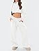 LOMON Wide Leg Sweatpants Women Fleece Sweat Pants Fall Clothes 2025 Teen Girl Baggy Jogger Sweatpant with Pockets (White, S)