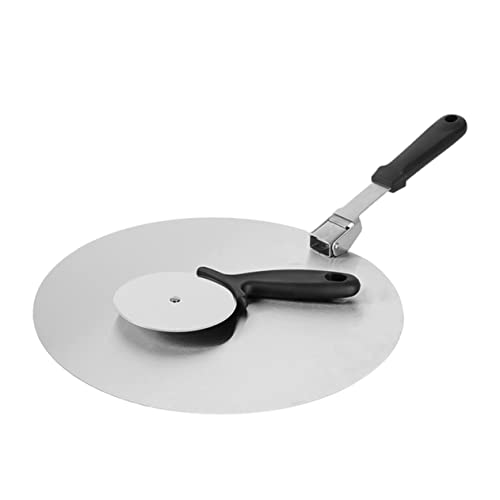 Holibanna Pala De Pizza Plegable De Metal De Dos Con Rueda Cortadora Para Transferir Pizza Horno Para Cocina