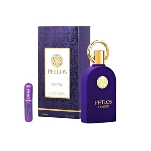 Perfume Philos Centro Eau de Parfum 100 ml, Perfume Árabe Unisex de Larga Duración, Incluye Atomizador Recargable 5 ml, Fragancia Floral Amaderada con Piña, Jazmín y Pachulí (Philos Centro)