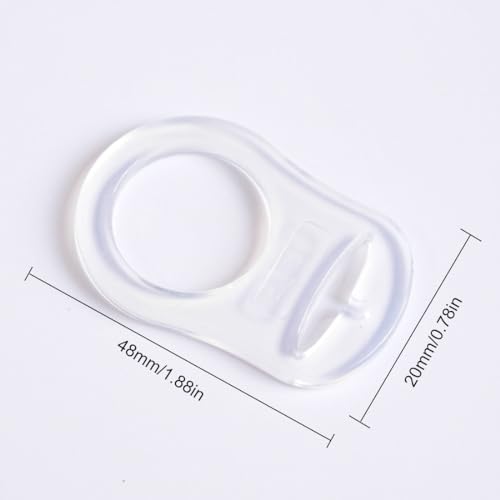 RDNKVB 4pcs Silikon Knopf Ring Schnuller Adapter Silikon Dummy Schnuller Halter Clip Adapter Ring Silikonring für Schnuller