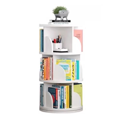 PINGSHI Boutique UK Estantería giratoria de 360°, estantería esquinera, estanterías Simples Que ahorran Espacio, estantería de pie de 2 o 3 Niveles para Sala de Estudio Estante para Libros