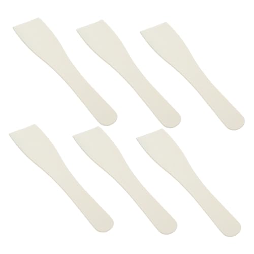 Mobestech Versatile Outdoor Cooking Tools 6pcs Wooden Spatula Flat Turner and Egg Spoon for Camping Bbq and Kitchen Use