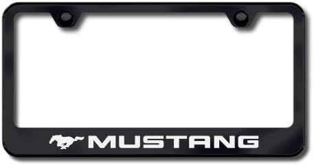 AU-TOMOTIVE GOLD Ford Mustang Black Metal License Frame with Logo