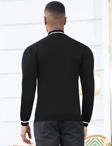 Men's Slim Fit Mock Turtleneck Pullover Sweater Casual Basic Knitted Thermal Sweaters3