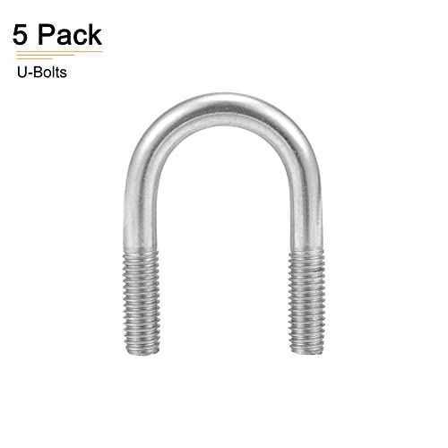 Image of DTGN 1-1 /8 inchx2.13 inch(DXL) Round U-Bolts - 5Pack - Good for Construction Industry - 304 Stainless Steel Round Bend U Bolt - Silver