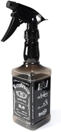 STUDIO LIMITED Barber Spray Bottle Barber Stylist Pulverizador de niebla fina Botellas de spray para el cabello recargables (Barbería Negro 16.9 fl