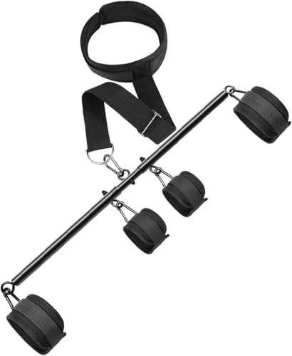 多機能 拘束セット 手枷 足枷 調節可能 ネック＆リスト コネクタ付き スプレッダーバー 固定ベルト 収納バッグ付き