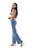 Nina Carter P195 damskie spodnie jeansowe Flared Bootcut High Waist Jeans, S