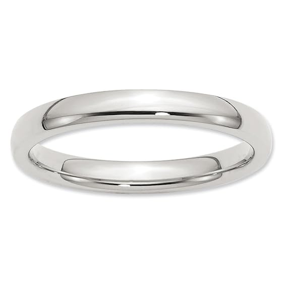 925 Sterling Silver Ring | Plain Classic High Polish Unisex Band for Adults and Kids
