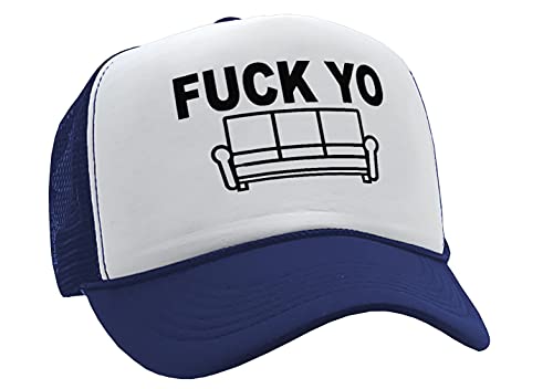 Fuck YO Couch - Chappelle James Show Your - Vintage Retro Style Trucker Cap Hat (Navy)