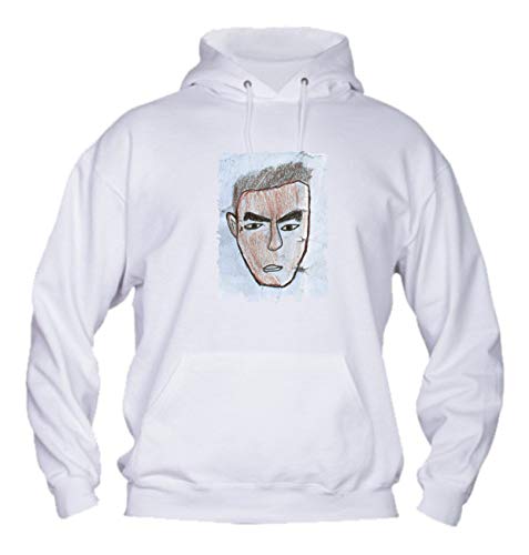  Felpa Uomo con Cappuccio Basic Top qualità Top vestibilità - S. Playlist - Divertente Humor Made in Italy (Bianco, L)