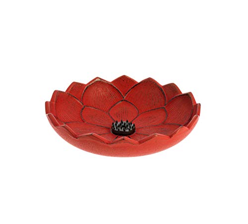 Iwachu Flor de Loto Incensario, Hierro colado, Multicolor, Talla única
