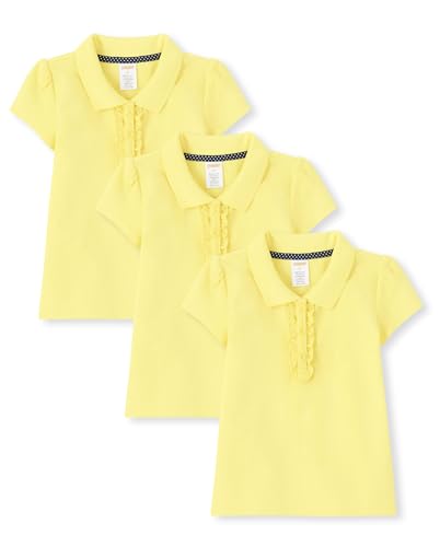 Gymboree Girls' and Toddler Short Sleeve Ruffle Polo Shirt Multipack