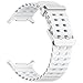 EANWireless Compatible for Samsung Galaxy Watch 7 Ultra Band 47mm, Soft Ocean Silicone Sport Strap with Silver Metal Buckle Replacement Accessory Fit for Samsung Galaxy Watch Ultra Band,White