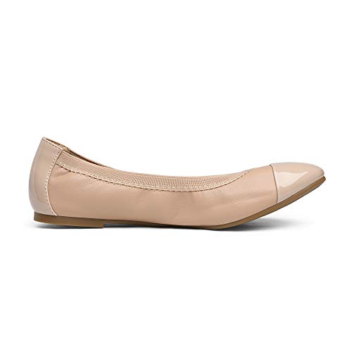 DREAM PAIRS Women's Sole-Flex Ballerina Walking Flats Shoes,Size 5,Nude,Sole-Flex