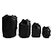 4PCS Stuff Sacks Drawstring Storage Bags for Down Jackets, Camping Gear Compression Sack Set, 190D Nylon Outdoor Gear Storage Organizer, Black