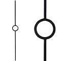 Contemporary Single Ring Stair Iron Balusters (10-Pack) Modern Hollow One Ring Circle Metal Railing Spindles 1/2" x 44" Tall Real Satin Black NOT Matte