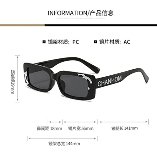 Thick Square Frame Sunglasses Letter Sunglasses for Women Men Rectangle Sunglasses UV400 Protection3