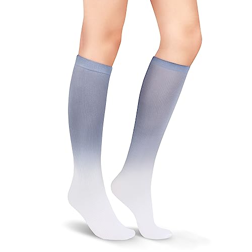 Image of Benefeet Sox Women Girls Thin Nylon Knee High Socks Long Tube Socks Unisex Soft Cozy High Calf Sock Tie Dye /Gradient