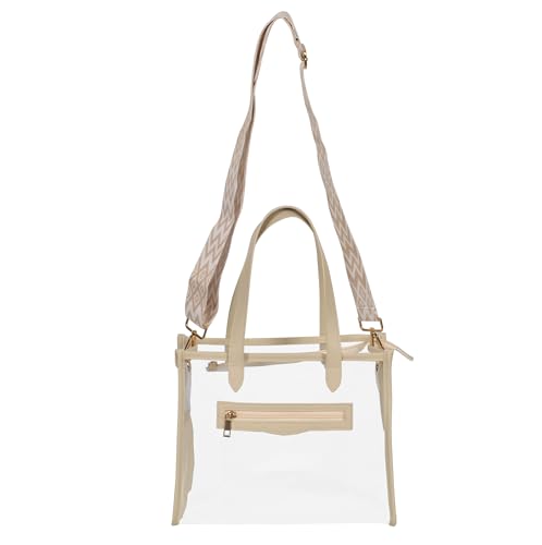 Clear Tote Bag for Women Thick PVC Clear Bag Transparent Stadium Bag with Guitar Strap4