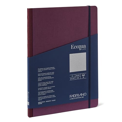 Cahier relié Fabriano Ecoqua Plus papier A4 blanc anti-bavure encre 90g