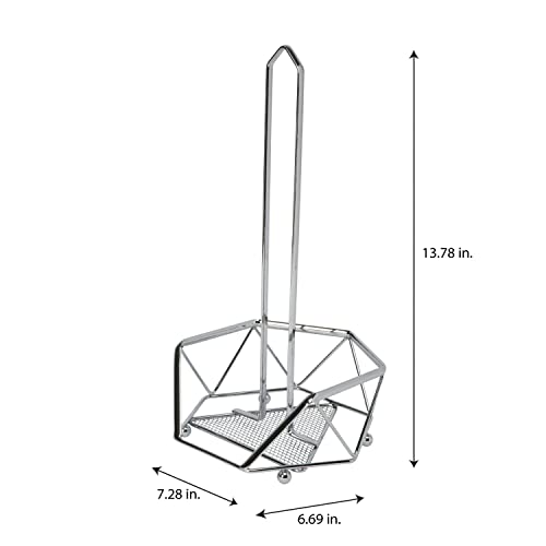 Kitchen Details Chrome Geode Paper Towel Holder | Countertop | Free Standing | Holds 1 Large Roll | Rust Resistant | Decorative #TOP2