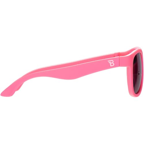 Image of Babiators Kids Sunglasses With UV400 Lens for 6+ Years Kids, 100% UVA + UVB Sun Protection | Non-Breakable Flexible Rubber Frame, Shatter and Impact Resistant, BPA Free | The Navigators - Pink