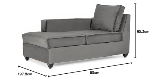 Image of Wakefit Sofa Set for Living Room | 3 Year Warranty | L Shape Sofa, Sofa Set, Wooden Sofa Set for Living Room, 3 Seater Sofa + Left Aligned Chaise - Napper (Velvet Fabric, Tuscan Tan)