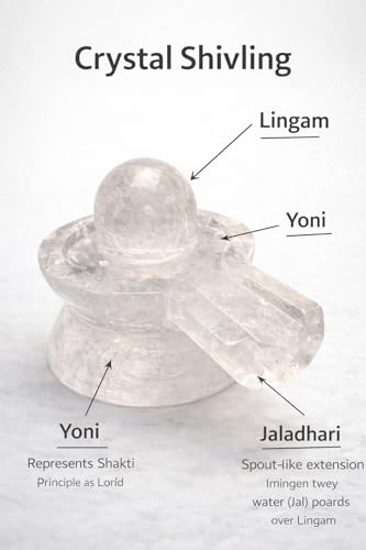 Image of Original Natural Sphatik Carat (Ct) Shivling Yoni Base (Jalhari) | Spatika Lingam Jaladhari | Clear Quartz Crystal Shiva Lingam Abhishekam, Pooja Meditation | Vastu Spiritual Idol (110-120 Grams)
