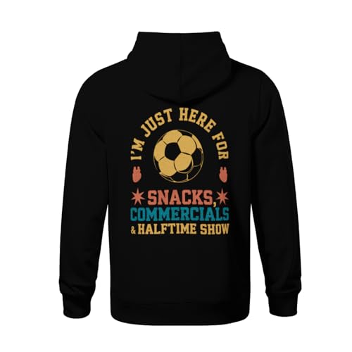 Kids I'm Just Here for Snacks Commercials Halftime Show Soccer Boys Girls Lightweight Kangaroo Pocket Fleece Hoodies3