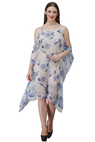 Image of RAVI RAJORIA Georgette Digital Printed Beach Wear Kaftan Blue Free Size R800 | Multi Color 2