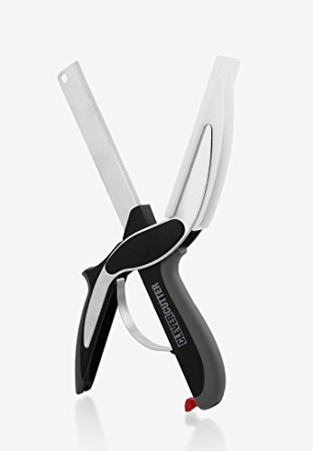 PAN PACIFIC (TM) Clever Cutter 2 in 1 Kitchen Knife Food Chopper And Chopping Board With Locking Hinge (Black).