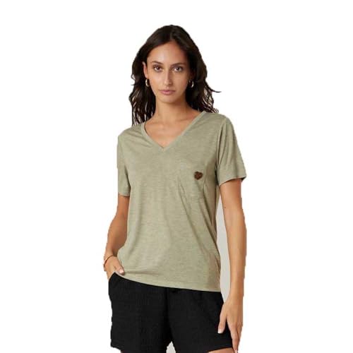T-shirt femme KELLIE Deeluxe col V manches courtes haut casual fluide fluide léger