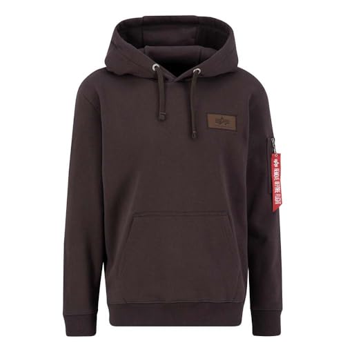 Alpha Industries Back Print Hoody Kapuzensweat für Herren Hunter Brown