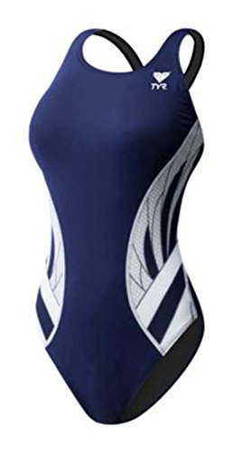 TYR Youth Phoenix Splice Maxfit Swimsuit, Navy/White, Size 24