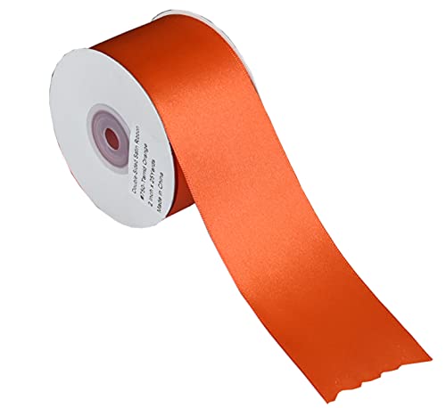 IHKFILAN Satin Ribbon in Tarrid Orange (50 mm x 22.86 m), Matt Shiny Gift Elegant Ribbon for Decorating Crafts - Image 3