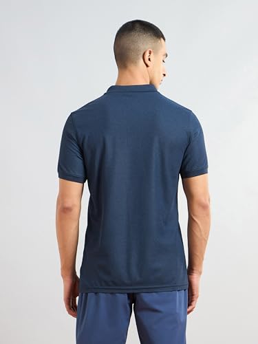 Image of TECHNOSPORT Mens Slim Fit Self-Design Half Sleeve Polo T-Shirt for with Matpiq for Sports and Regular Uses