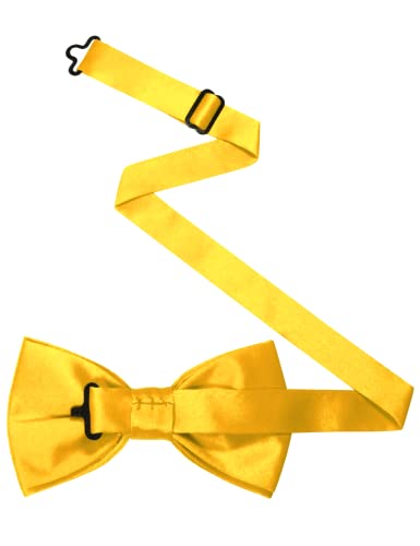 Image of JEMYGINS Solid Color Pre-tied Bow Tie Adjustable Bowtie for Men