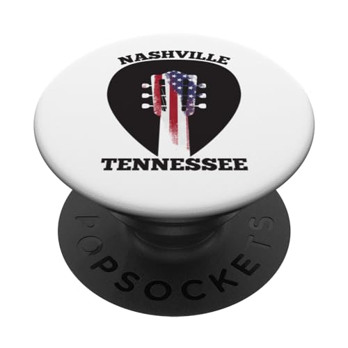 Nashville Tennessee - Púa de guitarra con bandera estadounidense PopSockets PopGrip Intercambiable