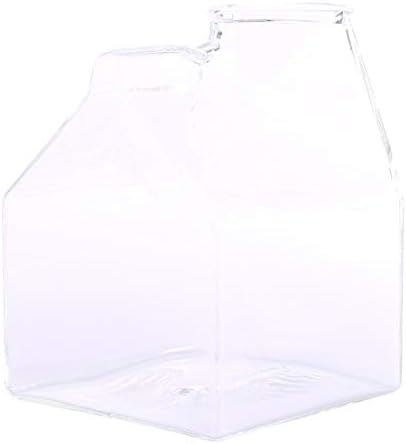 Cups, WOLFBUSH 200ML Half Pint Blown Glass Mini Milk Creamer Carton Container